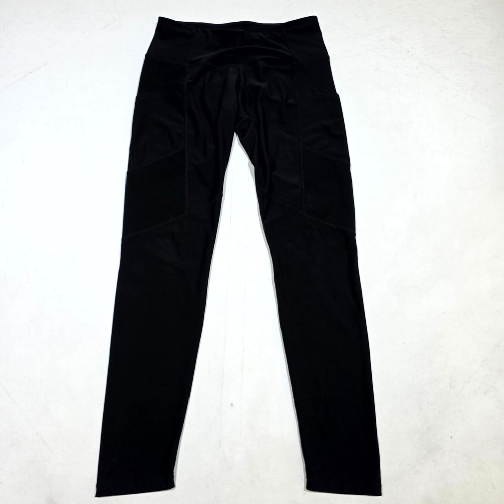 Layer 8 Leggings Womens M Black Mesh Panel Side Pocket Activewear Yoga Pants